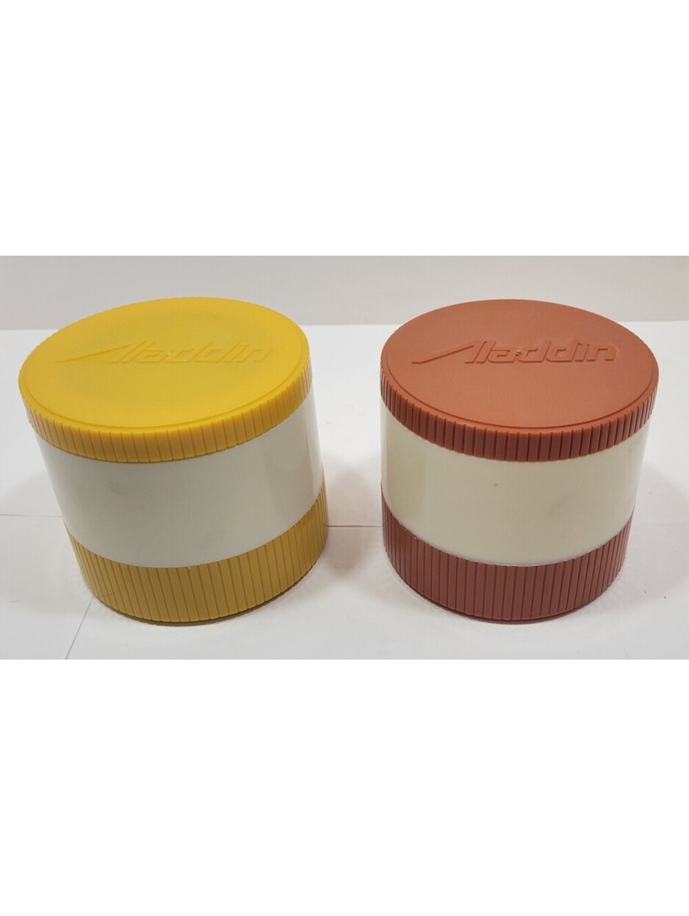 2x Aladdin 6 oz Insulated 3.5" Thermo Soup Snack Jar Model #7000 w/Freezer Lids
